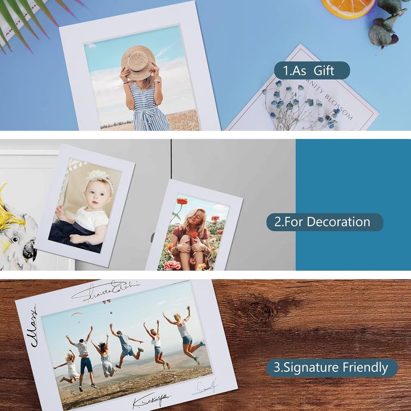 Somime 10 Pack White Photo Mats 11x14 for 8x10 with Core Bevel Cut Matte Sets, Acid Free Mat Board for Picture Frame, Photos, 11x14 Mat - Includes Pre-Cut Mats, Backing Boards and Clear Seal Bags - Image 3
